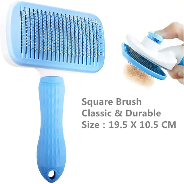 Pet Grooming Brush  Happy Pet3 Blue Square  