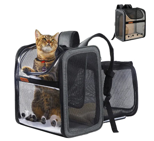 Pet Expandable Backpack  Happy Pet3 Black  