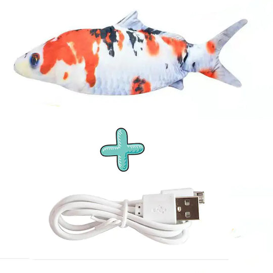 Cats USB Charger Interactive Toy Fish  Happy Pet3 Jump and USB Cable 14  