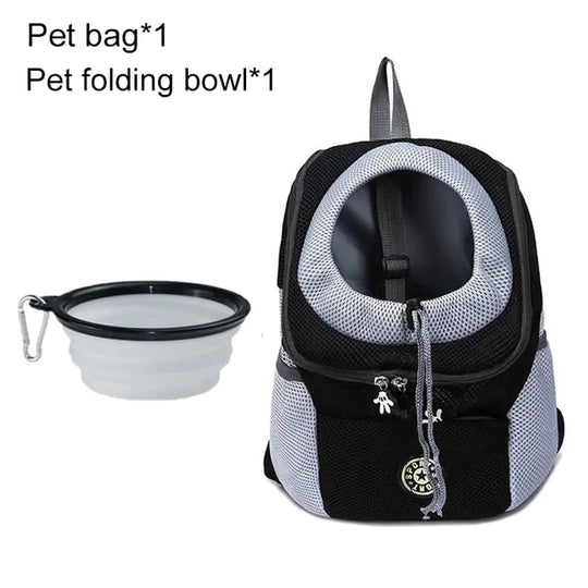 Pet Travel Carrier Bag  Happy Pet3 Black with Bowl M for 5-10kg 