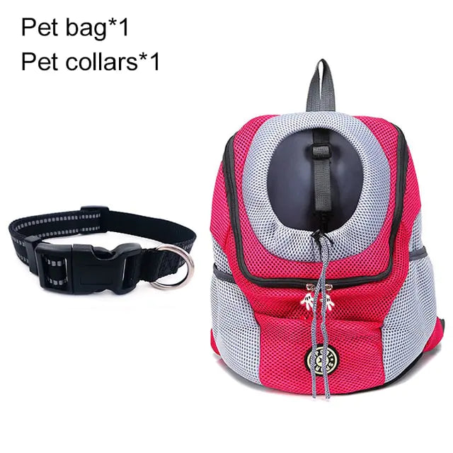 Pet Travel Carrier Bag  Happy Pet3 Rose Red with Collar M for 5-10kg 