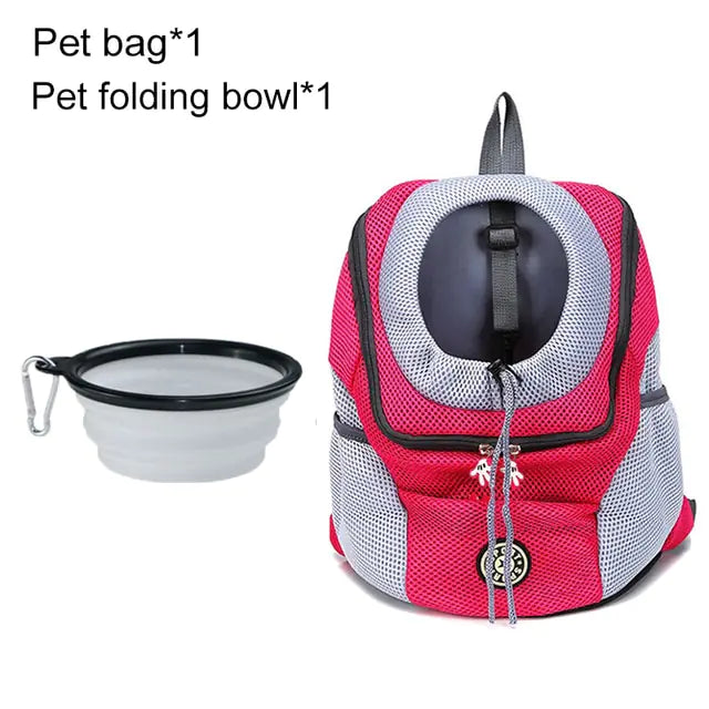 Pet Travel Carrier Bag  Happy Pet3 Rose Red with Bowl M for 5-10kg 