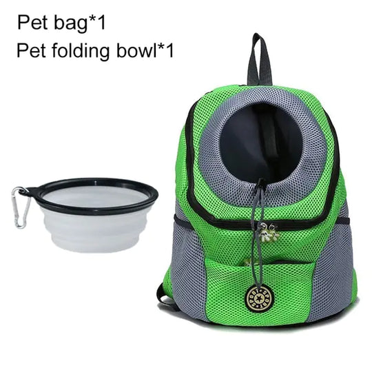 Pet Travel Carrier Bag  Happy Pet3 Green with Bowl L for 10-13kg 