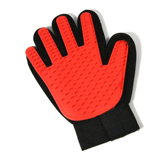 Pet Grooming Gloves  Happy Pet3 Red left hand 