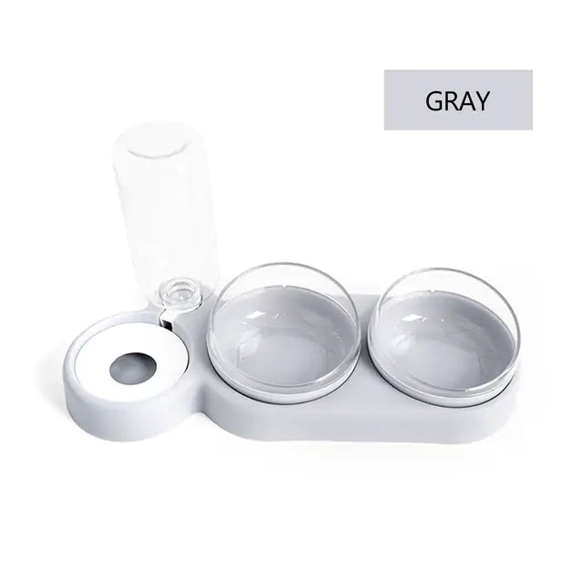 Food Water Feeder  Happy Pet3 Grey  