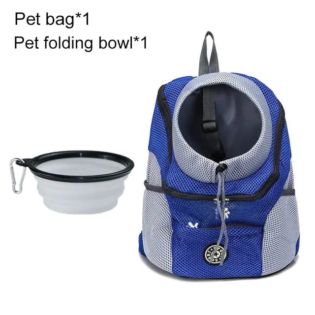 Pet Travel Carrier Bag  Happy Pet3 Blue with Bowl M for 5-10kg 