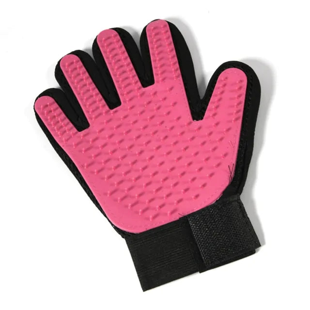 Pet Grooming Gloves  Happy Pet3 Pink left hand 