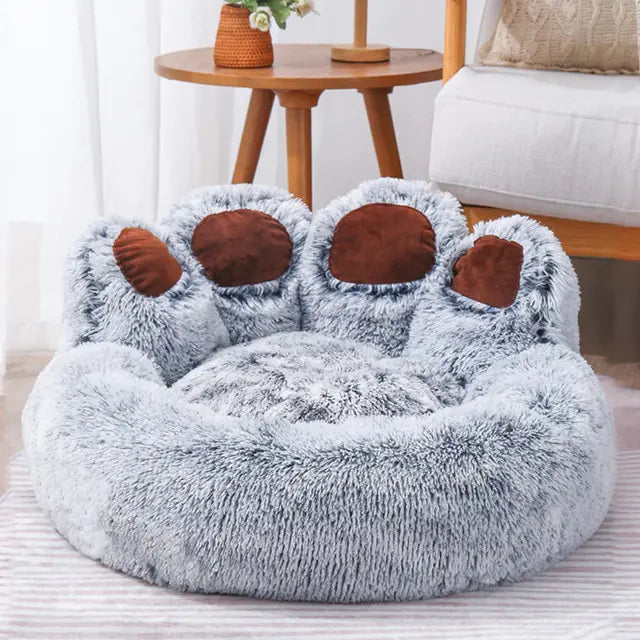 Pet Bear Paw Shape House Bed  Happy Pet3 Grey 65cm 