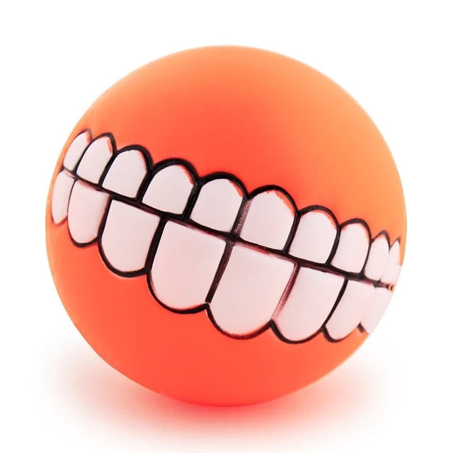 Pet Ball Teeth Silicon Chew Toys for Large Breeds  Happy Pet3 Orange  