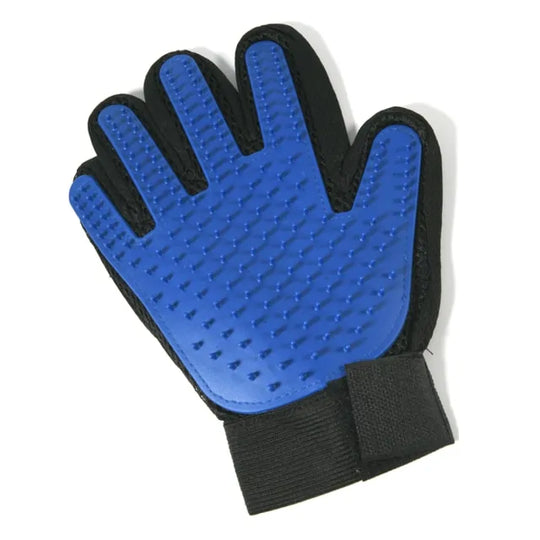 Pet Grooming Gloves  Happy Pet3 Blue left hand 