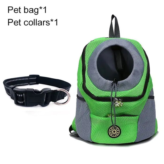 Pet Travel Carrier Bag  Happy Pet3 Green with Collar M for 5-10kg 