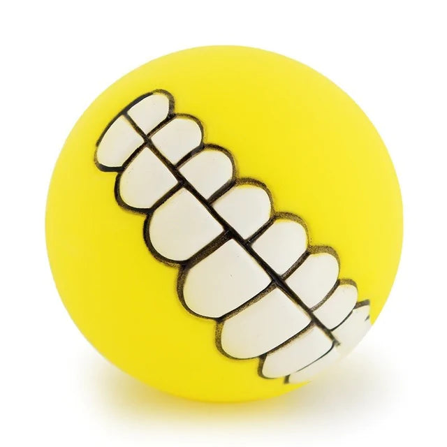 Pet Ball Teeth Silicon Chew Toys for Large Breeds  Happy Pet3 Yellow  